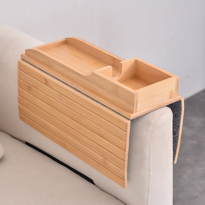 🛋️ Bamboo Sofa Arm Tray - Anti Falling Couch Arm Tray Table