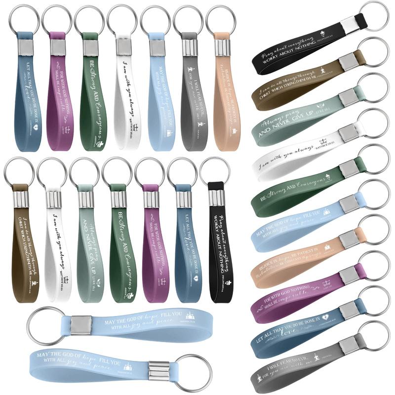 ✨Christian Bible Verse Keychain Set – Inspirational Religious Wristlet Keychains with Faith, Hope & Scripture Quotes | Perfect Gift for Believers & Church Groups!✝️
