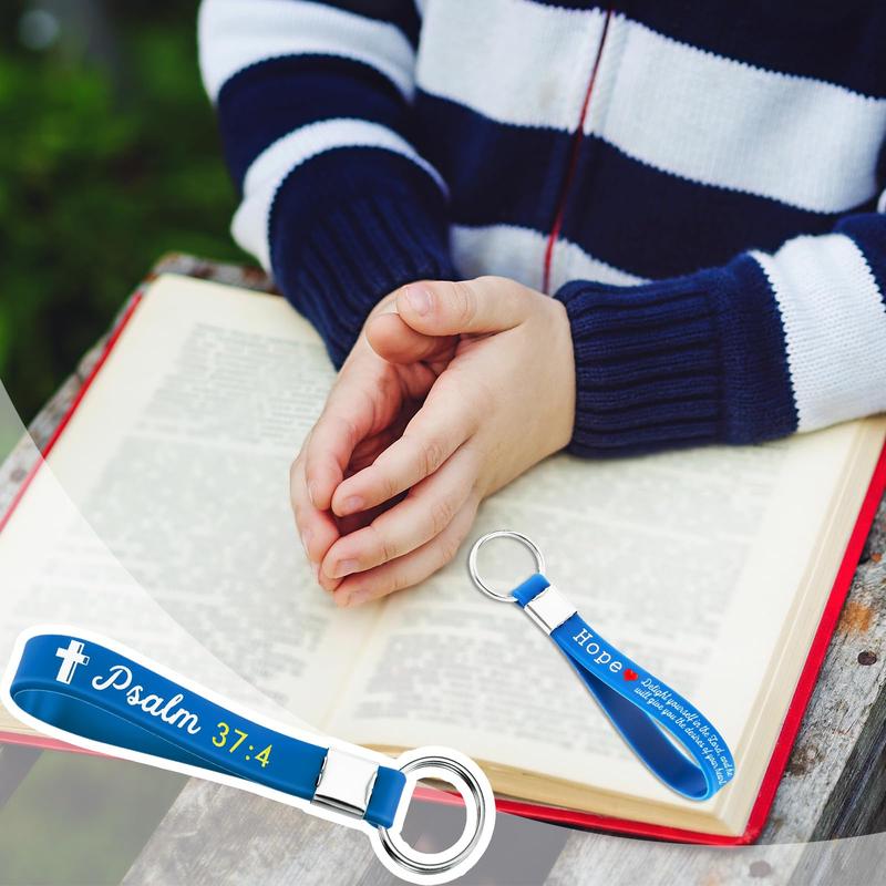 ✨Christian Bible Verse Keychain Set – Inspirational Religious Wristlet Keychains with Faith, Hope & Scripture Quotes | Perfect Gift for Believers & Church Groups!✝️