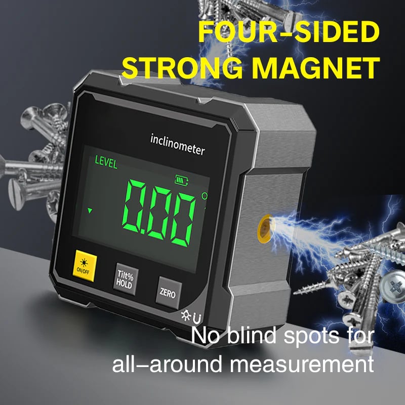 Professional tools 4-Side Magnetic Digital Angle Gauge with Laser